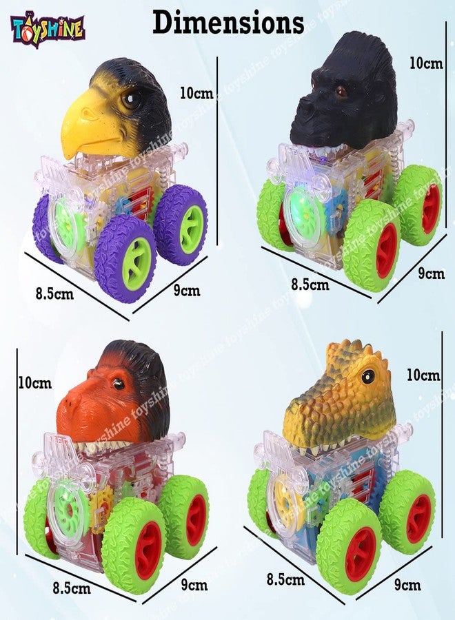 Toyshine Funny Animal Pack of 4 Automobile Car Toy Set, Friction Powered Toy Vehicle Play Set for Kids Toy for Boys, Girls, Party for 2 3 4 5 Year Old - Image 4